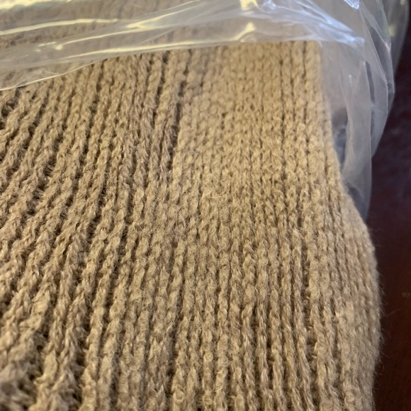 New! Classy neutral knit Shiraleah Camel Rowan Poncho sweater open tan NWT - Picture 3 of 10